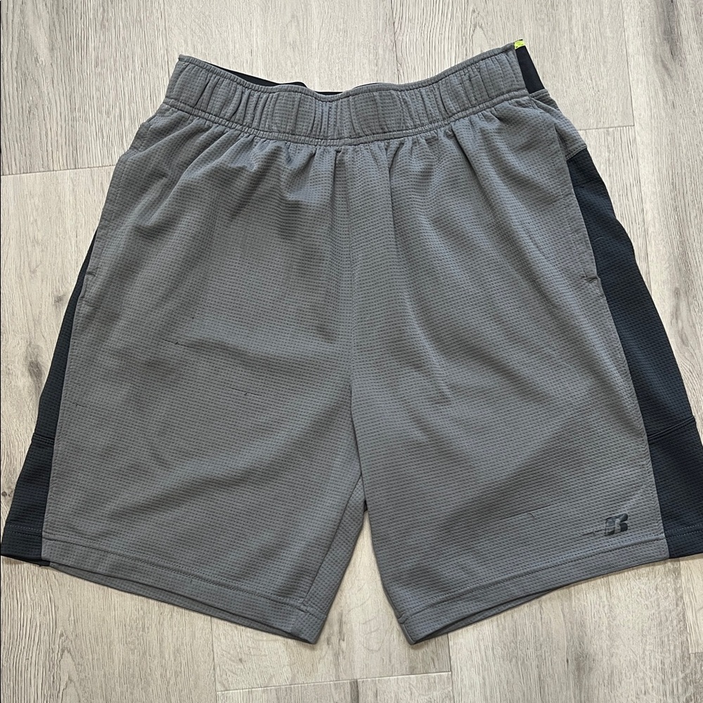 Gray and Black Men's RUSSELL Athletic Shorts